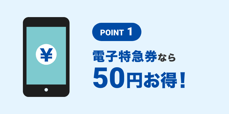 POINT1 電子特急券なら50円お得!