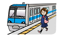 列車がホームに近づいているときは…