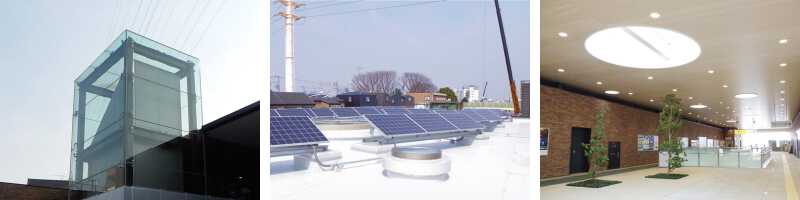 世田谷代田駅で取り入れられている環境設備イメージ