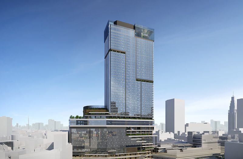 西側から計画建物を望むイメージ