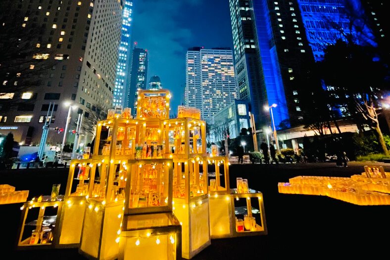新宿中央公園でのイベント(「 Candle Night @ Shinjuku 」)の様子