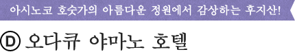 아시노코 호숫가의 아름다운 정원에서 감상하는 후지산! (D)오다큐 야마노 호텔