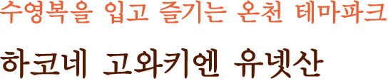 수영복을 입고 즐기는 온천 테마파크 하코네 고와키엔 유넷산