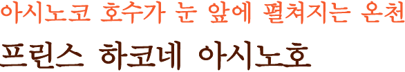 아시노코 호수가 눈 앞에 펼쳐지는 온천 프린스 하코네 아시노호