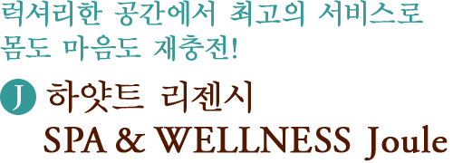 럭셔리한 공간에서 최고의 서비스로 몸도 마음도 재충전! (J)하얏트 리젠시 SPA & WELLNESS Joule