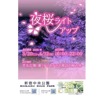 新宿中央公園 夜桜ライトアップの画像
