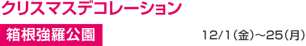 クリスマスデコレーション 箱根強羅公園 12/1(金)〜25(月)