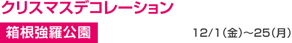 クリスマスデコレーション 箱根強羅公園 12/1（金）〜25（月）