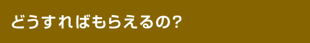 どうすればもらえるの？