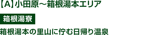 【A】小田原~箱根湯本エリア 箱根湯寮 箱根湯本の里山に佇む日帰り温泉