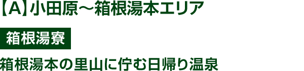 【A】小田原～箱根湯本エリア 箱根湯寮 箱根湯本の里山に佇む日帰り温泉