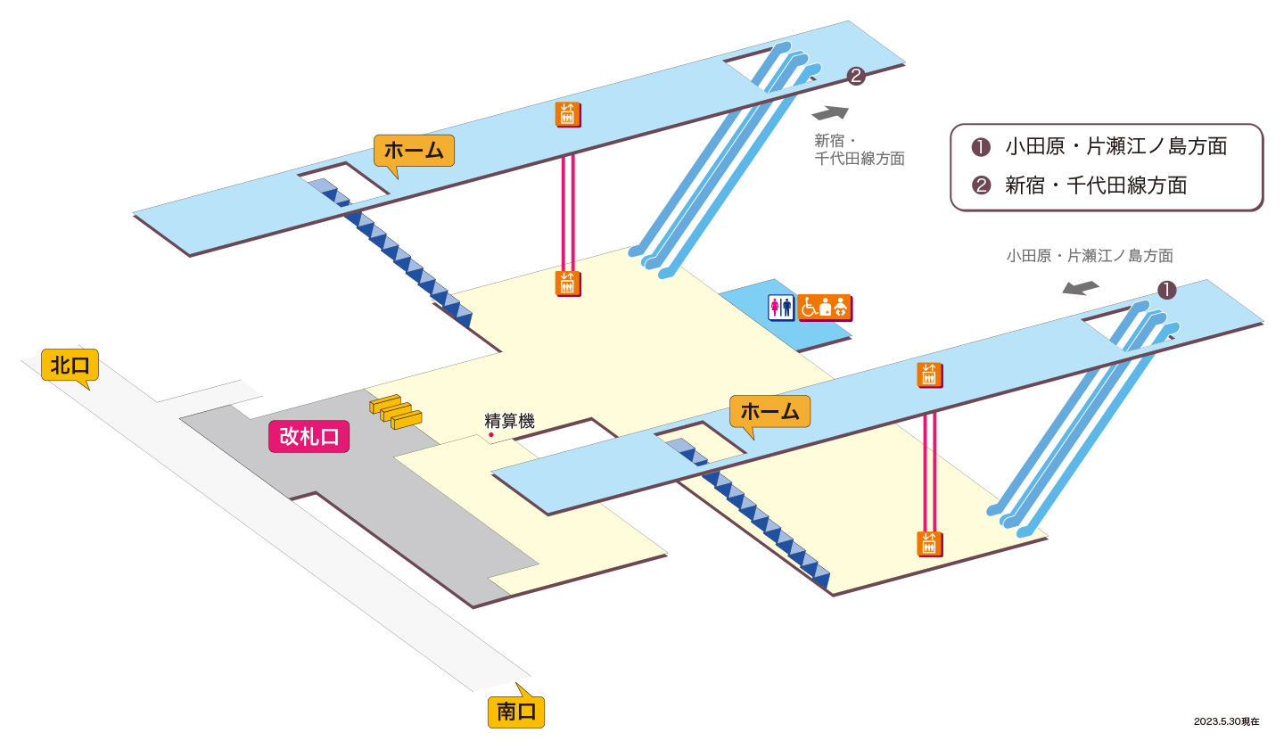 祖師ヶ谷大蔵駅 ホーム図 駅構内図 小田急電鉄