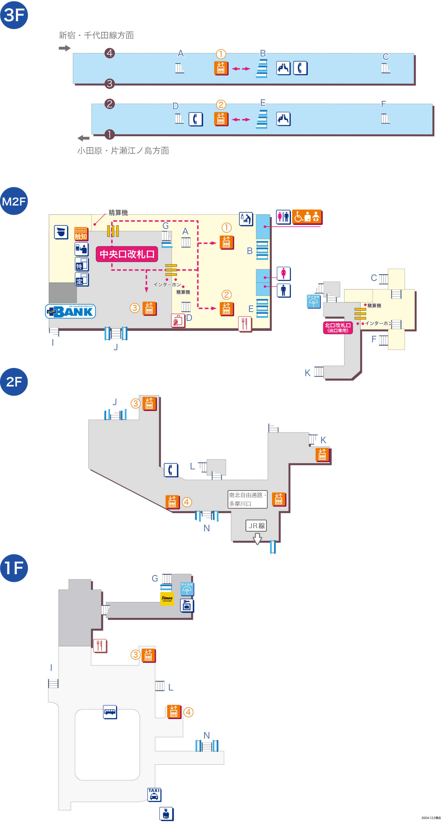 登戸駅 ホーム図 駅構内図 小田急電鉄