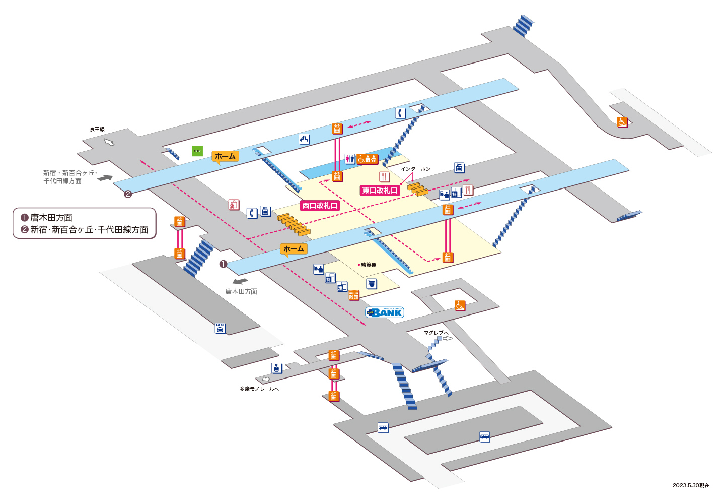 小田急多摩センター駅立体図