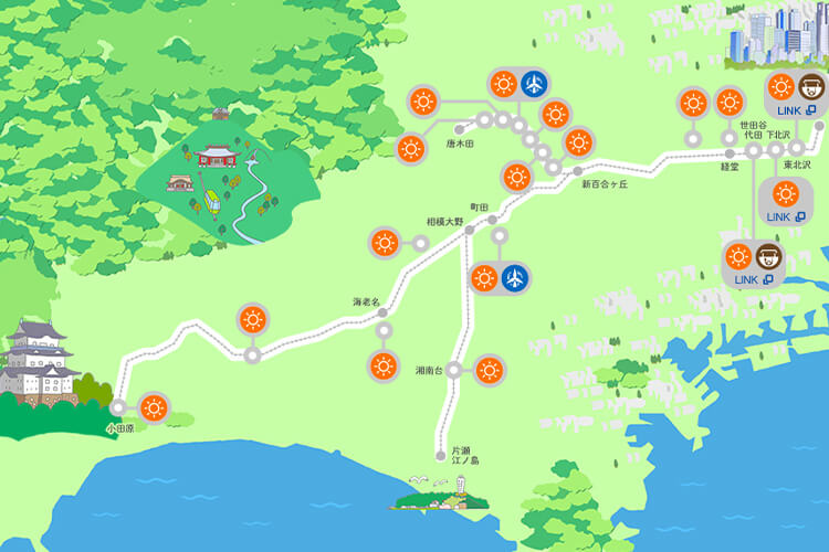 小田急沿線自然エネルギー導入マップ
