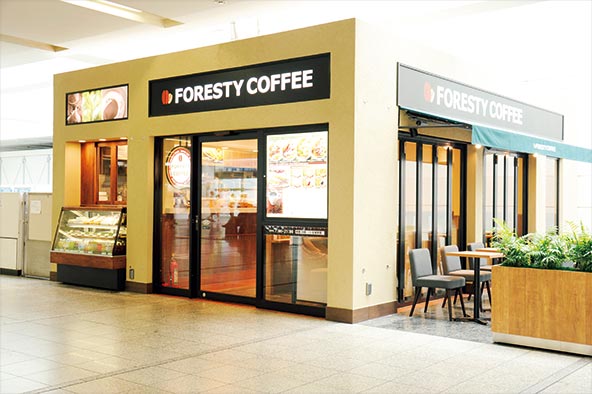 駅構内に展開する「FORESTY COFFEE」