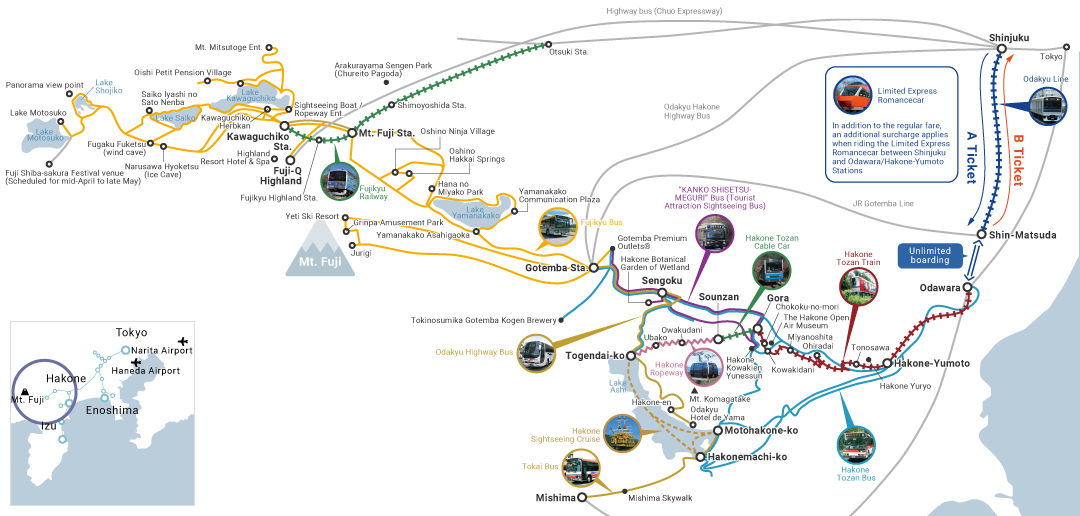 Map of the Fuji-Hakone area