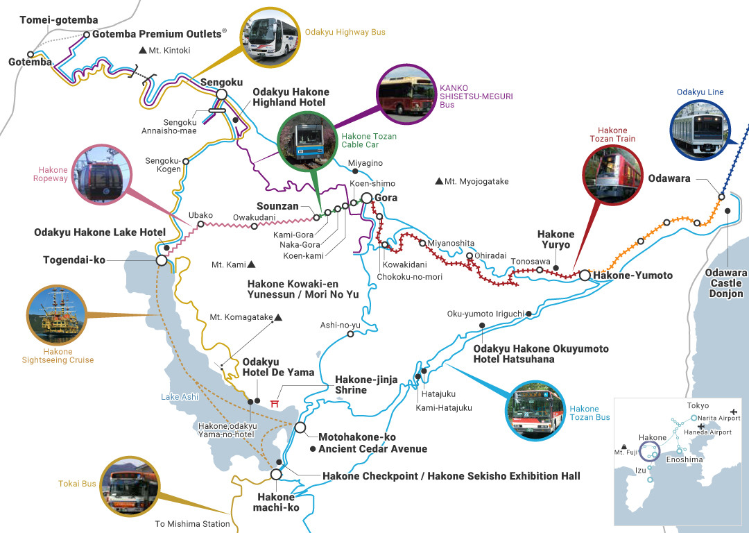 Pases de transporte para viajar a Hakone