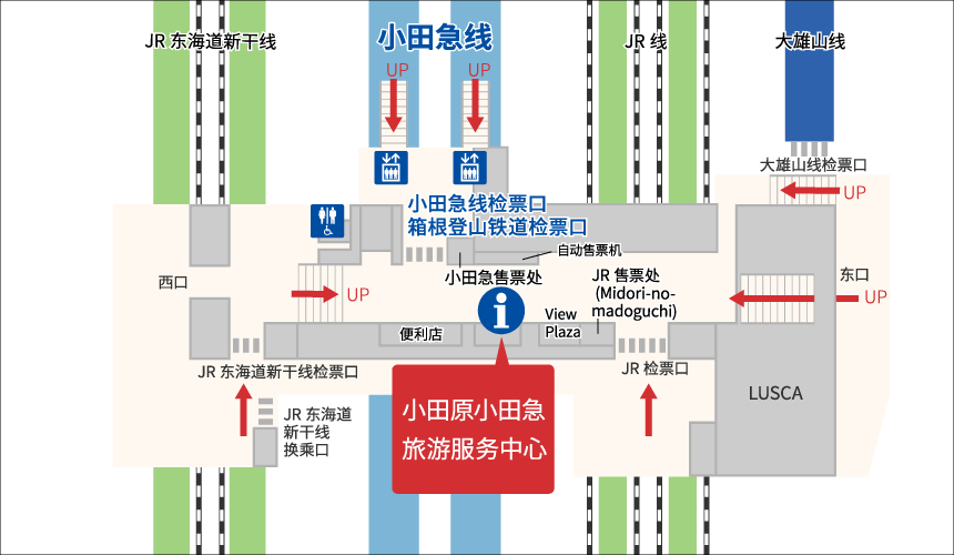 小田原站小田急线售票机的对面