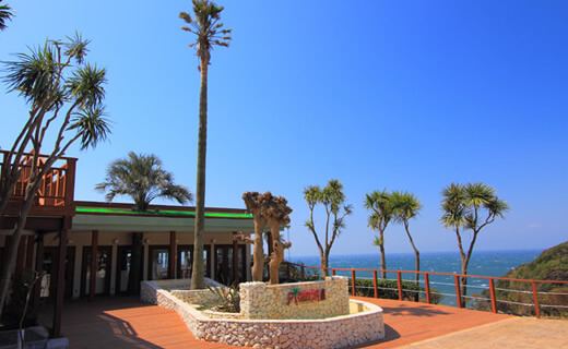 Cafe with a glorious view of distant Sagami bay